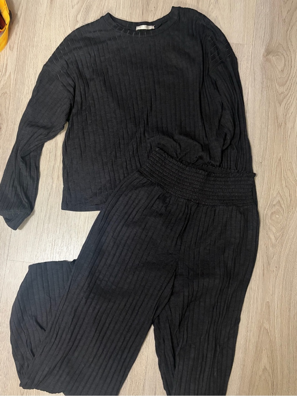 Women’s Ribbed Lounge Set - Black